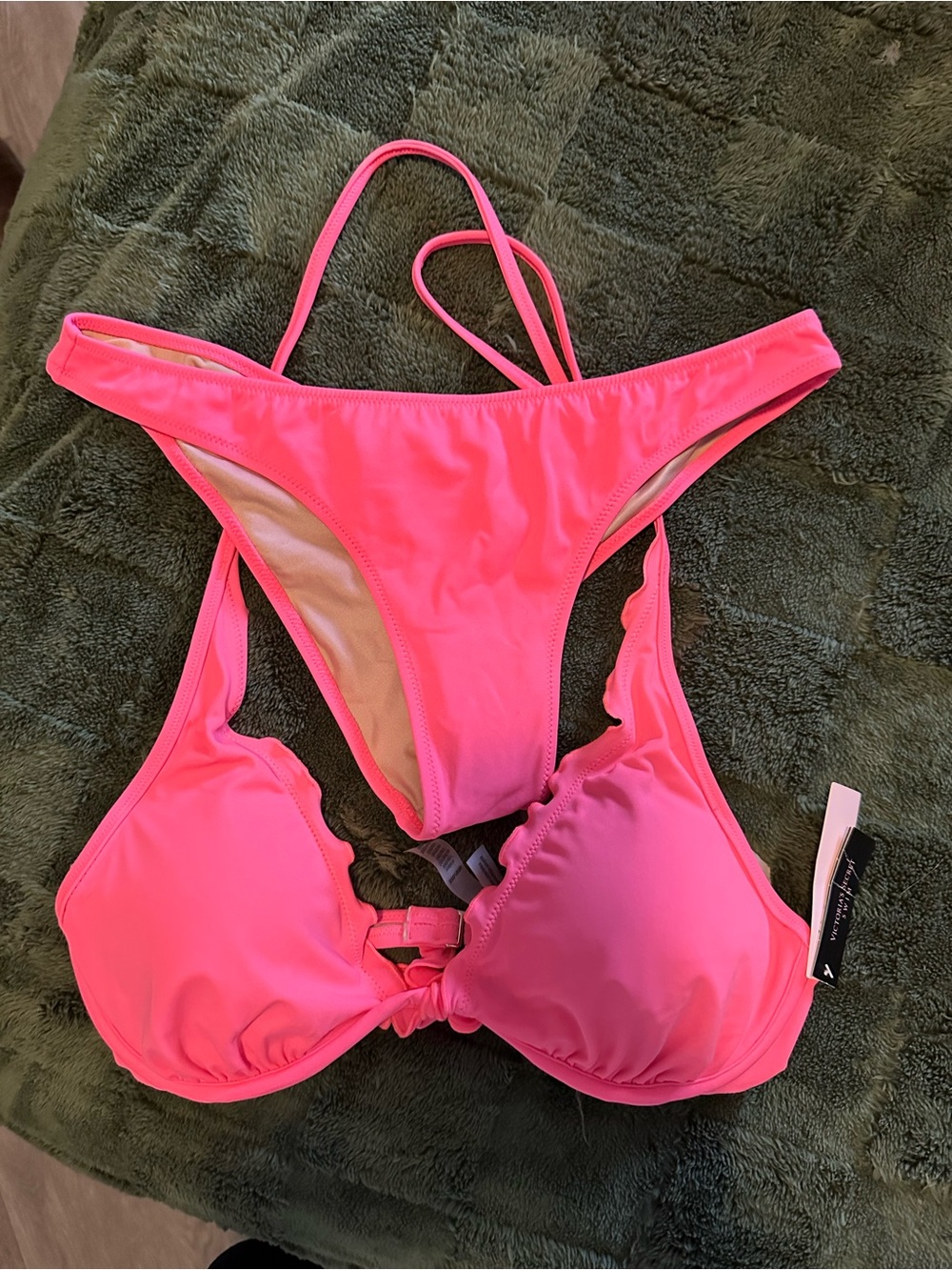 Victoria's Secret Neon Pink Bikini Set - Two-Piece Swimwear